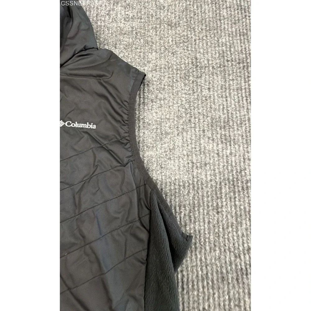 Columbia Black Vest Black Mix It Around Long Quilted Full Zip Fleece Puffer -XL